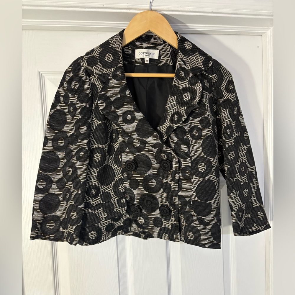 Cottonade Paris Black and White Circle Blazer